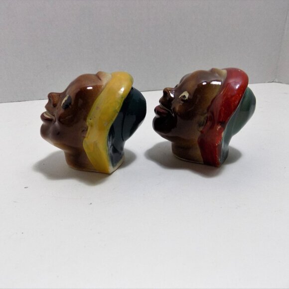 Rare Vintage Black Americana Bakers Cooks Chefs Farmers Salt and Pepper Shakers - Picture 5 of 7